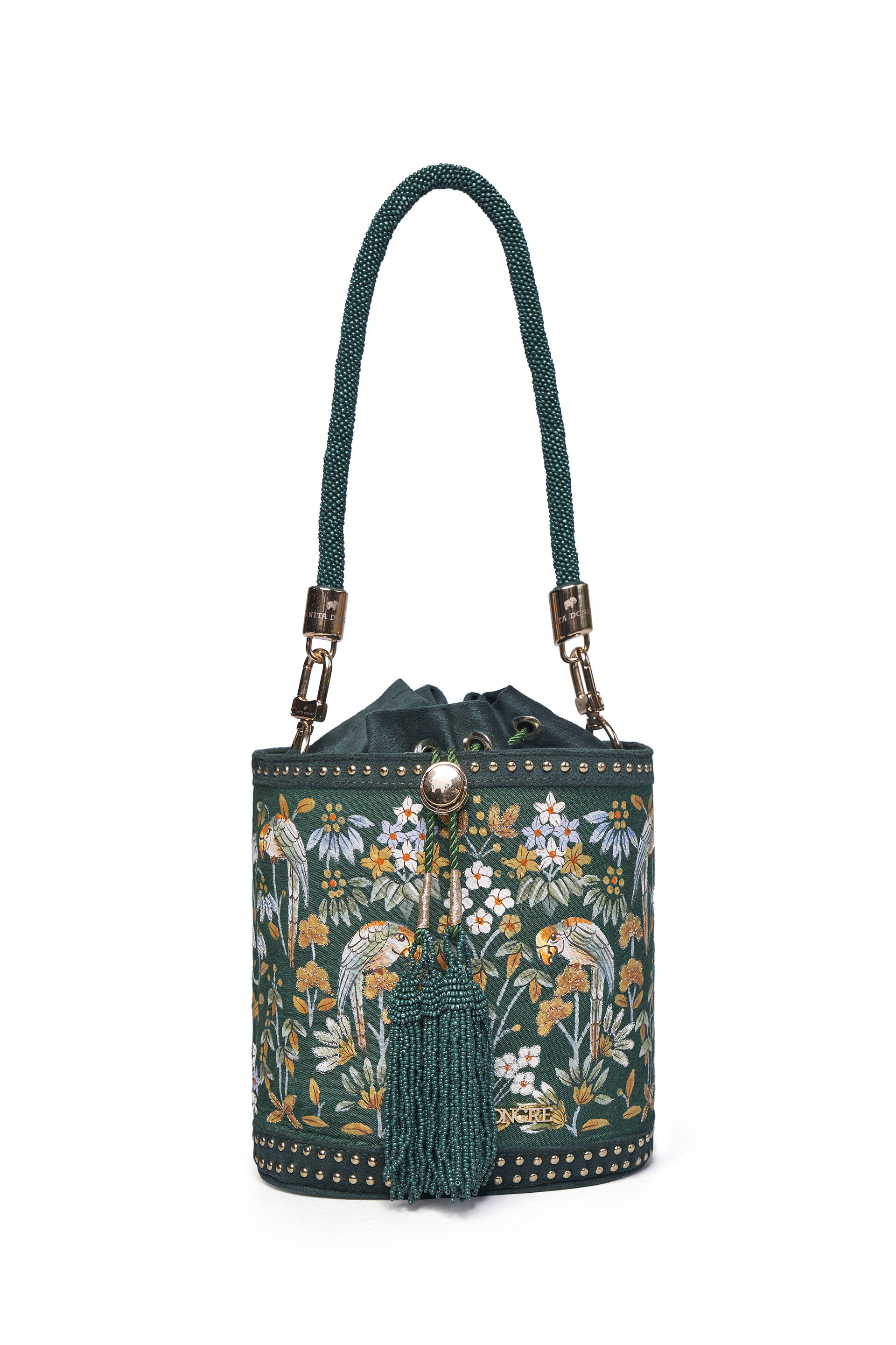 Pichhwai Bucket Bag - Starling Green, Green, image 5